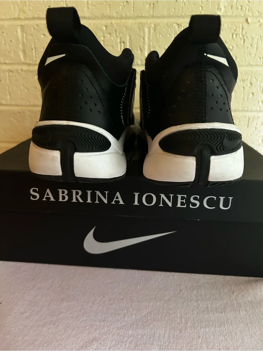 Nike Sabrina 2 Black & White Basketball Sneakers with Strap